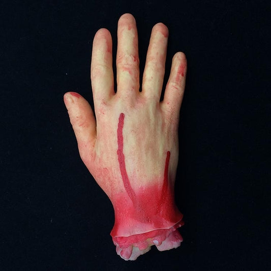 23cm Halloween Horror Props April Fool Day Party Prop Body Parts Decoration 5 Fingers Bloody Hand - Halloween Prop Decorations by buy2fix | Online Shopping UK | buy2fix