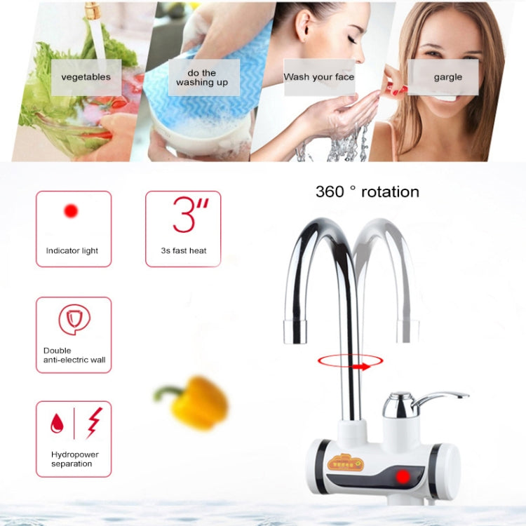 3s Fast Heat Electrothermal Rotatable Faucet Water Tap with Indicator Light, 220V, Size: S - Shower Head by buy2fix | Online Shopping UK | buy2fix