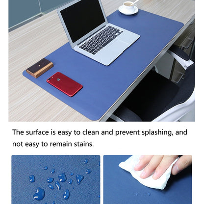 Multifunction Business PU Leather Mouse Pad Keyboard Pad Table Mat Computer Desk Mat, Size: 90 x 45cm(Baby Blue) - Desk Pads by buy2fix | Online Shopping UK | buy2fix