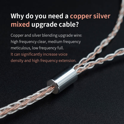 KZ B Copper-silver Mixed Plated Upgrade Cable for KZ ZST / ZS10 / ES4 / AS10 / BA10 Earphones - Cable & Splitter by KZ | Online Shopping UK | buy2fix