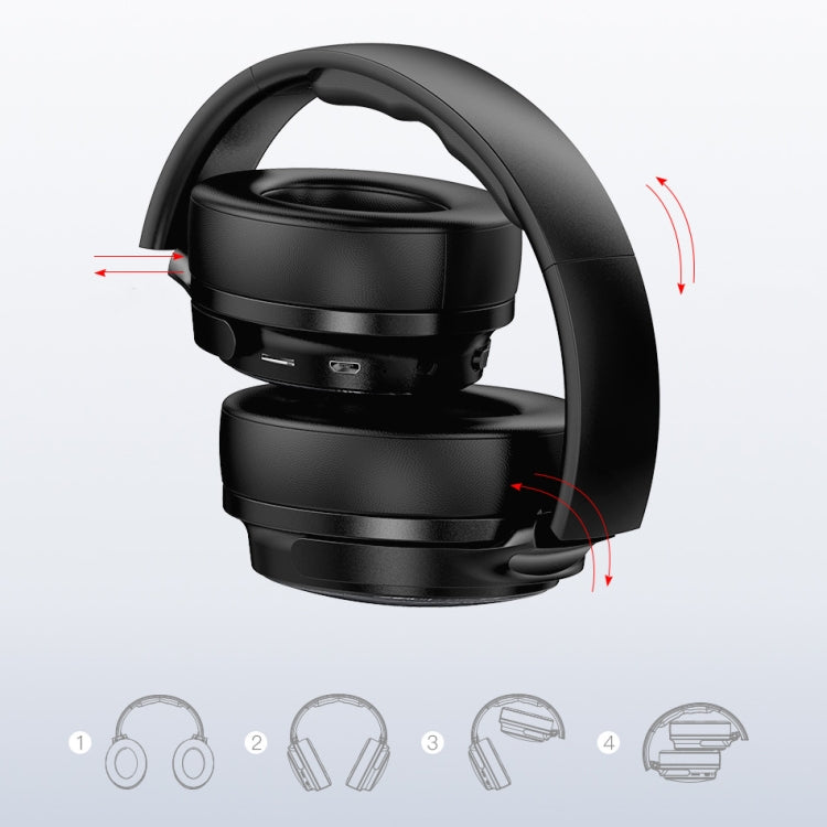 awei A780BL Bluetooth 5.0 Foldable Bass Wireless Bluetooth Headphone with 3.5mm Aux Jack - Headset & Headphone by awei | Online Shopping UK | buy2fix