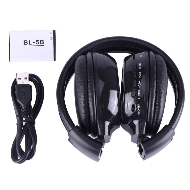 BS-N65 Headband Folding Stereo HiFi Wireless Headphone Headset with LCD Screen & TF Card Slot & LED Indicator Light & FM Function(Black) - Headset & Headphone by buy2fix | Online Shopping UK | buy2fix