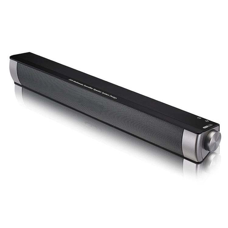 Soundbar LP-08 CE0152 USB MP3 Player 2.1CH Bluetooth Wireless Sound Bar Speaker with Remote Control (Black Black) - Desktop Speaker by buy2fix | Online Shopping UK | buy2fix