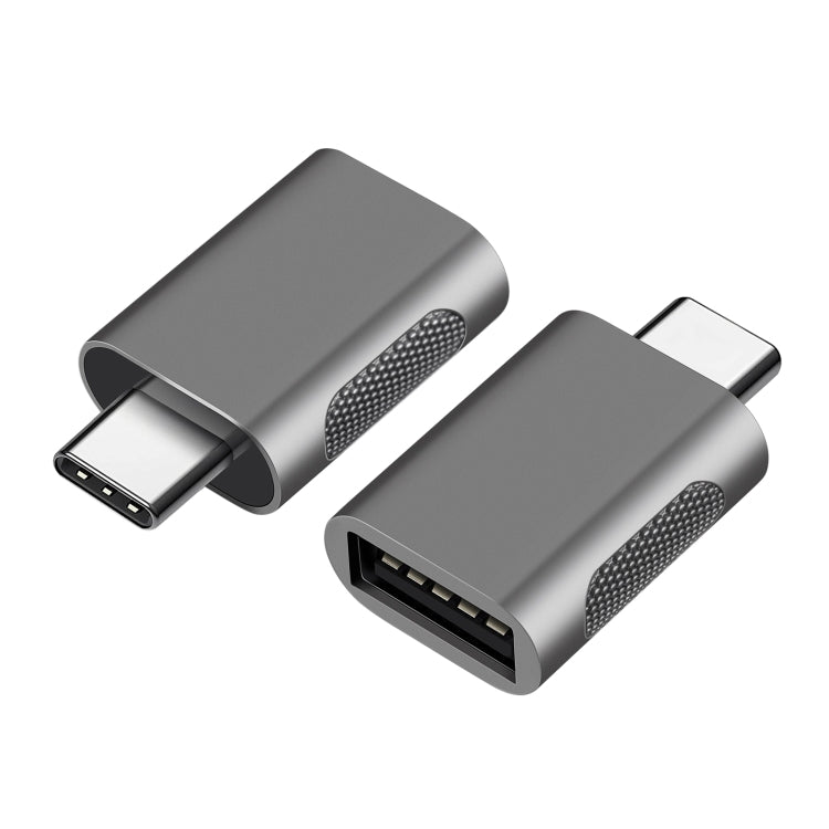 2 PCS SBT-158 USB-C / Type-C Male to USB 3.0 Female Zinc Alloy Adapter(Black) - Converter & Adapter by buy2fix | Online Shopping UK | buy2fix