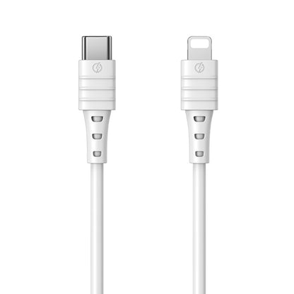 REMAX RC-068i PD 20W Type-C / USB-C to 8 Pin High Elastic TPE Fast Charging Data Cable, Length: 1m(White) - Normal Style Cable by REMAX | Online Shopping UK | buy2fix