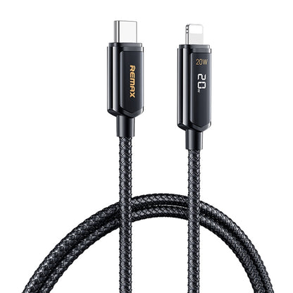 REMAX RC-128i 20W Type-C / USB-C to 8 Pin Intelligent Digital Display Zinc Alloy Braided Charging Data Cable, Length: 1.2m(Tarnish) - Normal Style Cable by REMAX | Online Shopping UK | buy2fix