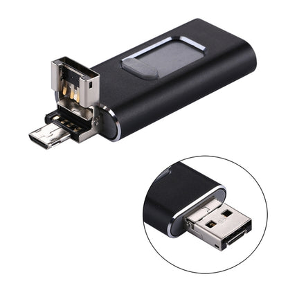 easyflash RQW-01B 3 in 1 USB 2.0 & 8 Pin & Micro USB 64GB Flash Drive(Black) - U Disk & Card Reader by buy2fix | Online Shopping UK | buy2fix