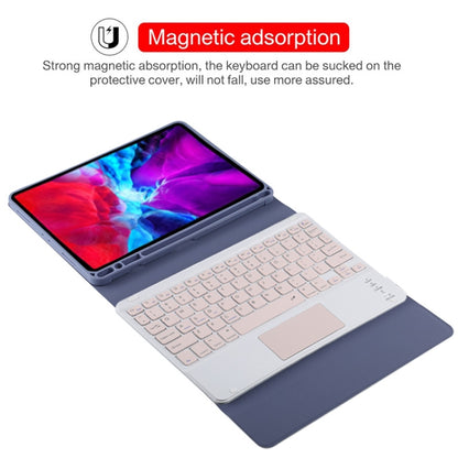 TG11BC Detachable Bluetooth Pink Keyboard Microfiber Leather Tablet Case for iPad Pro 11 inch (2020), with Touchpad & Pen Slot & Holder (Purple) - For iPad Pro by buy2fix | Online Shopping UK | buy2fix