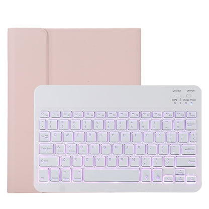 TG11BS Detachable Bluetooth White Keyboard Microfiber Leather Tablet Case for iPad Pro 11 inch (2020), with Backlight & Pen Slot & Holder (Pink) - For iPad Pro by buy2fix | Online Shopping UK | buy2fix