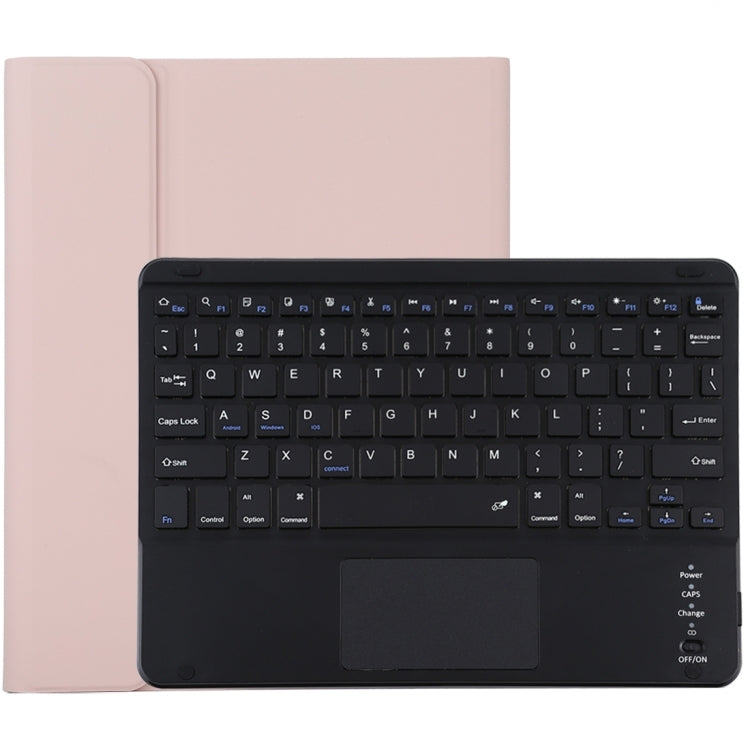 TG109BC Detachable Bluetooth Black Keyboard + Microfiber Leather Tablet Case for iPad Air 2020, with Touch Pad & Pen Slot & Holder (Pink) - For iPad Air by buy2fix | Online Shopping UK | buy2fix