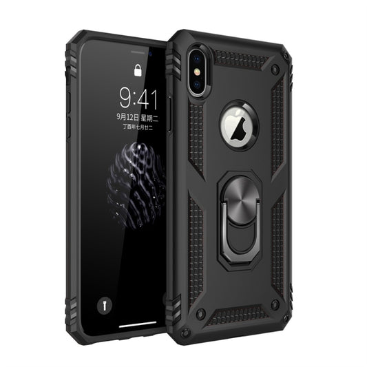 For iPhone XS Max Sergeant Armor Shockproof TPU + PC Protective Case with 360 Degree Rotation Holder (Black) - More iPhone Cases by buy2fix | Online Shopping UK | buy2fix