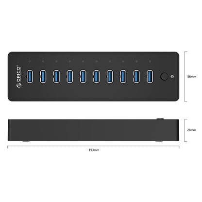 ORICO P10-U3-V1 10 USB 3.0 Ports HUB, Specification: US Plug - USB HUB by buy2fix | Online Shopping UK | buy2fix