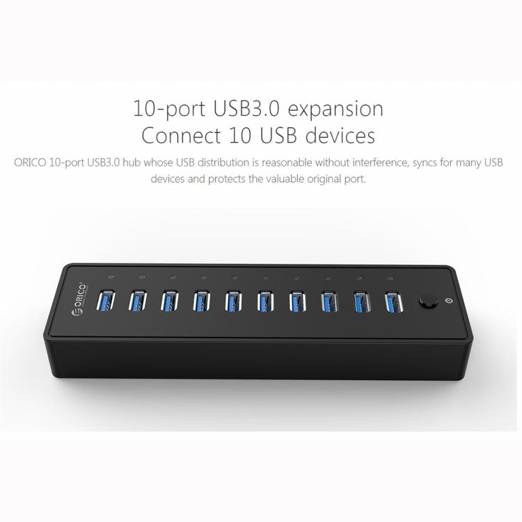 ORICO P10-U3-V1 10 USB 3.0 Ports HUB, Specification: US Plug - USB HUB by buy2fix | Online Shopping UK | buy2fix