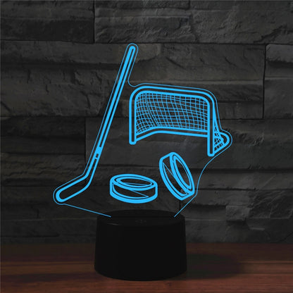 Ice Hockey Shape 3D Colorful LED Vision Light Table Lamp, USB & Battery Version - Novelty Lighting by buy2fix | Online Shopping UK | buy2fix