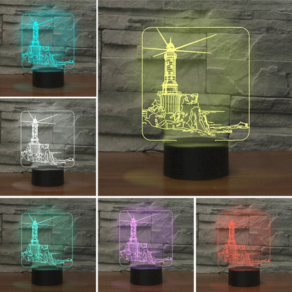 Lighthouse Shape 3D Colorful LED Vision Light Table Lamp, 16 Colors Remote Control Version - Novelty Lighting by buy2fix | Online Shopping UK | buy2fix