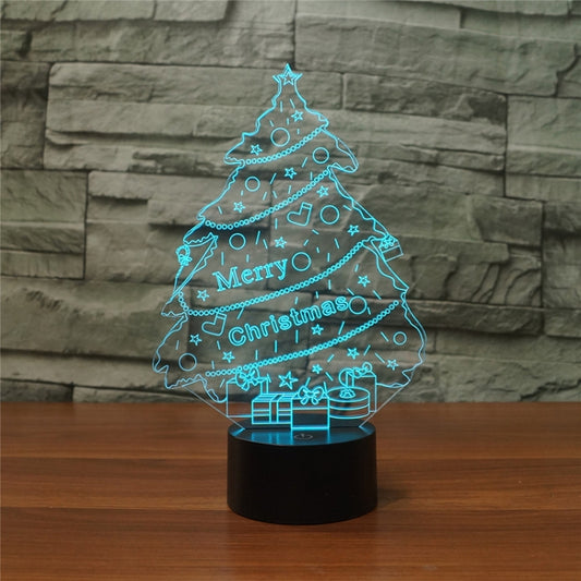 Christmas Tree Shape 3D Colorful LED Vision Light Table Lamp, USB Touch Version - Novelty Lighting by buy2fix | Online Shopping UK | buy2fix