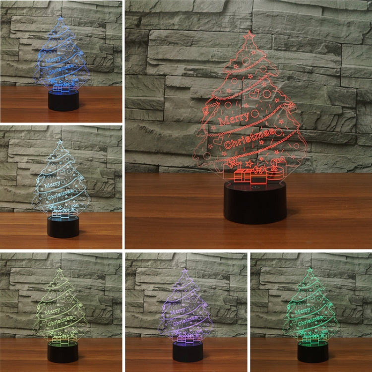 Christmas Tree Shape 3D Colorful LED Vision Light Table Lamp, Charging Touch Version - Novelty Lighting by buy2fix | Online Shopping UK | buy2fix