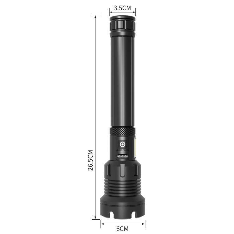 Long Style Micro USB Charging Outdoor Waterproof P90 + COB LED Flashlight, Support Power Display & Telescopic Focusing & 7-level Brightness Adjustment - LED Flashlight by buy2fix | Online Shopping UK | buy2fix