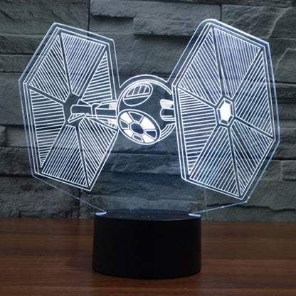 TIE Fighter Style 3D Touch Switch Control LED Light , 7 Color Discoloration Creative Visual Stereo Lamp Desk Lamp Night Light - Novelty Lighting by buy2fix | Online Shopping UK | buy2fix