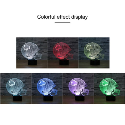 Rugby Hat Flower Shape 3D Colorful LED Vision Light Table Lamp, Charging Touch Version - Novelty Lighting by buy2fix | Online Shopping UK | buy2fix