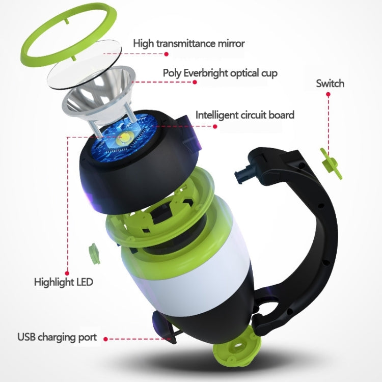 L001 5W USB Charging Hand-held LED Camping Lamp with Power Bank Function(Green) - Camping Lighting by buy2fix | Online Shopping UK | buy2fix