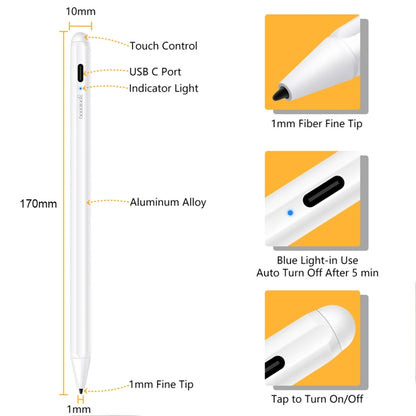 1.4-2.3mm Magnetic Design Superfine Nib Prevent Accidental Touch Handwritten Capacitive Screen Stylus Pen(White) - Stylus Pen by buy2fix | Online Shopping UK | buy2fix