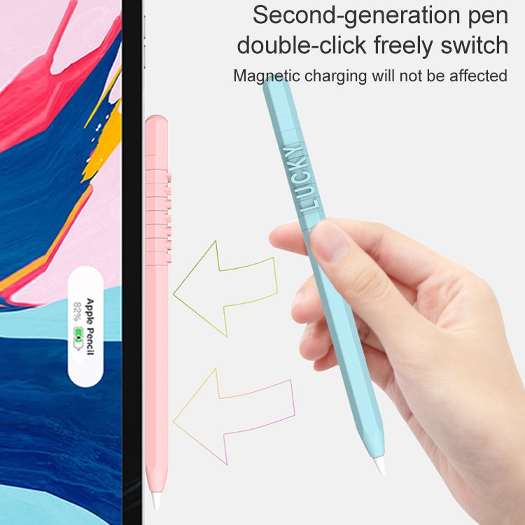 LOVE MEI For Apple Pencil 2 Number Letter Design Stylus Pen Silicone Protective Case Cover (Green) - Pencil Accessories by LOVE MEI | Online Shopping UK | buy2fix