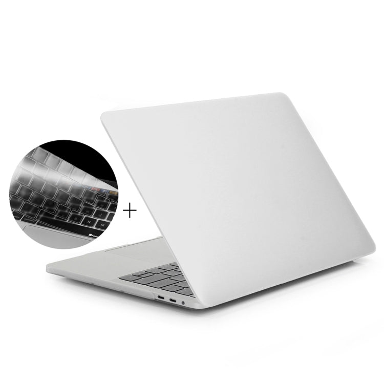 ENKAY Hat-Prince 2 in 1 Frosted Hard Shell Plastic Protective Case + US Version Ultra-thin TPU Keyboard Protector Cover for 2016 New MacBook Pro 15.4 inch with Touchbar (A1707)(White) - MacBook Pro Cases by ENKAY | Online Shopping UK | buy2fix