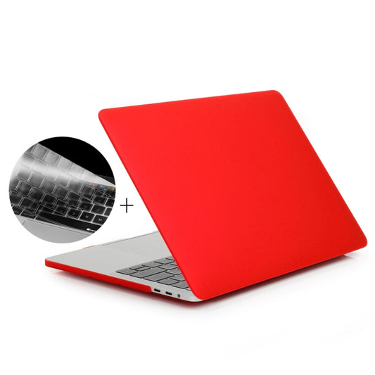 ENKAY Hat-Prince 2 in 1 Frosted Hard Shell Plastic Protective Case + Europe Version Ultra-thin TPU Keyboard Protector Cover for 2016 MacBook Pro 15.4 Inch with Touch Bar (A1707) (Red) - MacBook Pro Cases by ENKAY | Online Shopping UK | buy2fix