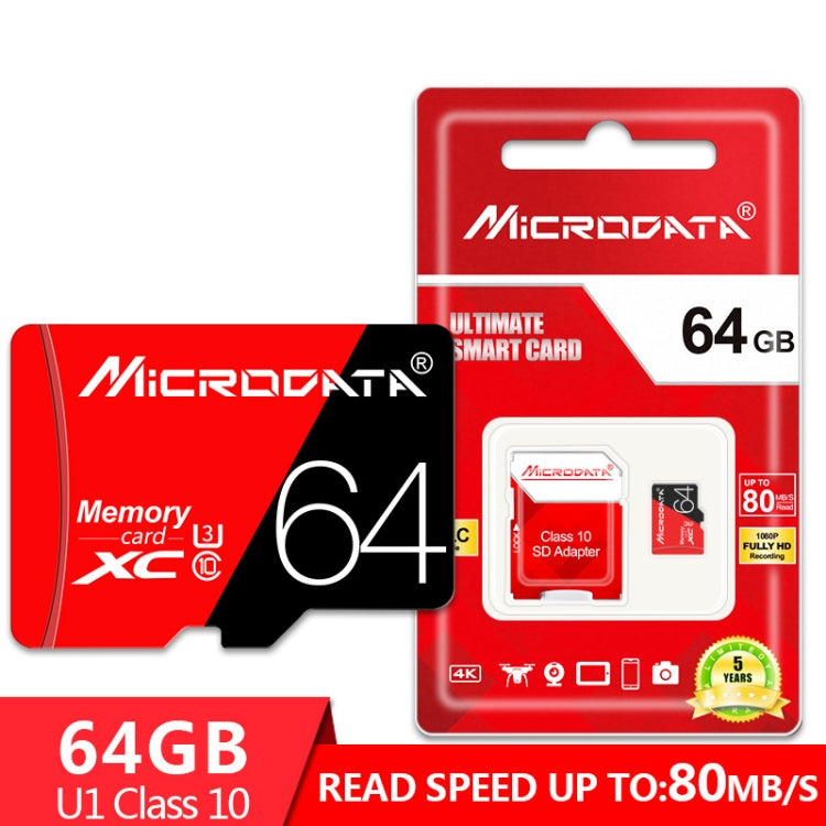MICRODATA 64GB High Speed U3 Red and Black TF(Micro SD) Memory Card - Micro SD Card by MiCRODATA | Online Shopping UK | buy2fix
