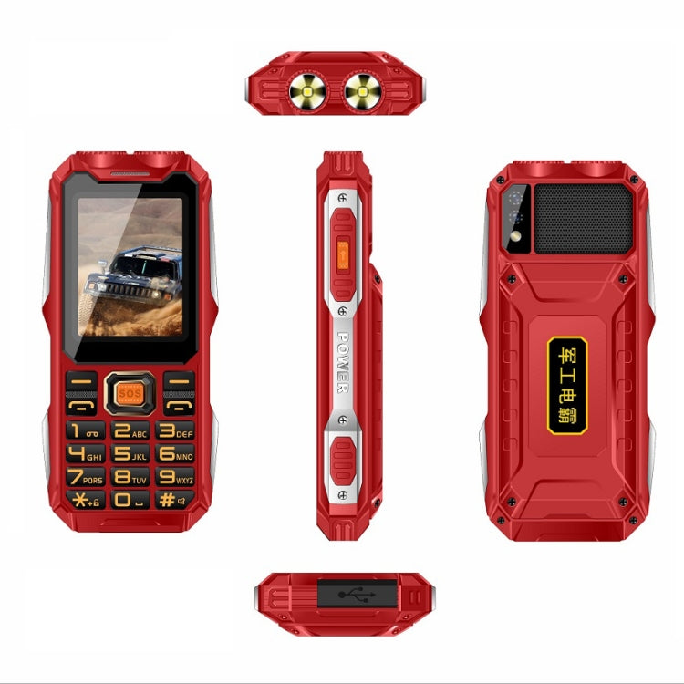 Q8 Triple Proofing Elder Phone, Waterproof Shockproof Dustproof, 16800mAh Battery, 2.4 inch, 21 Keys, Bluetooth, LED Flashlight, FM, SOS, Dual SIM, Network: 2G (Red) - Others by buy2fix | Online Shopping UK | buy2fix