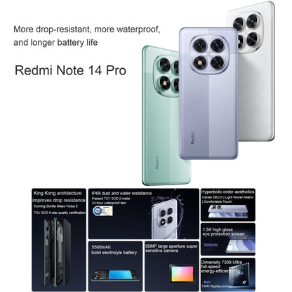 Xiaomi Redmi Note 14 Pro, 8GB+128GB, 6.67 inch Xiaomi HyperOS Mediatek Dimensity 7300-Ultra Octa Core, NFC, Network: 5G (Green) - Xiaomi Redmi by Xiaomi | Online Shopping UK | buy2fix