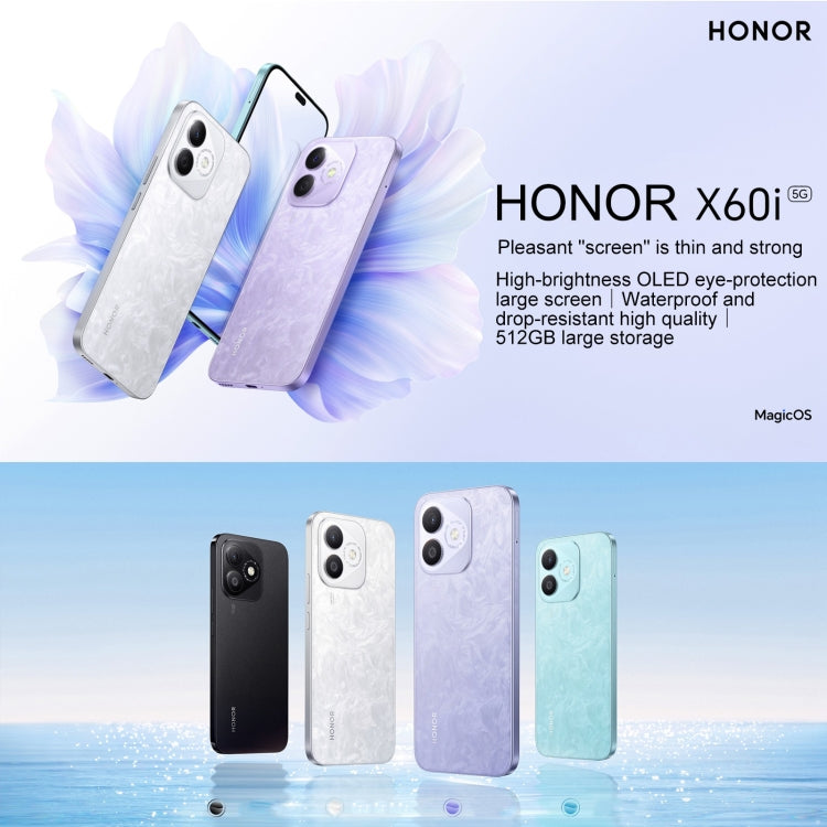 Honor X60i,  8GB+256GB, Screen Fingerprint, 6.7 inch MagicOS 8.0 Dimensity 6080 Octa Core, Network: 5G, OTG, Not Support Google Play (White) - Honor by Huawei | Online Shopping UK | buy2fix