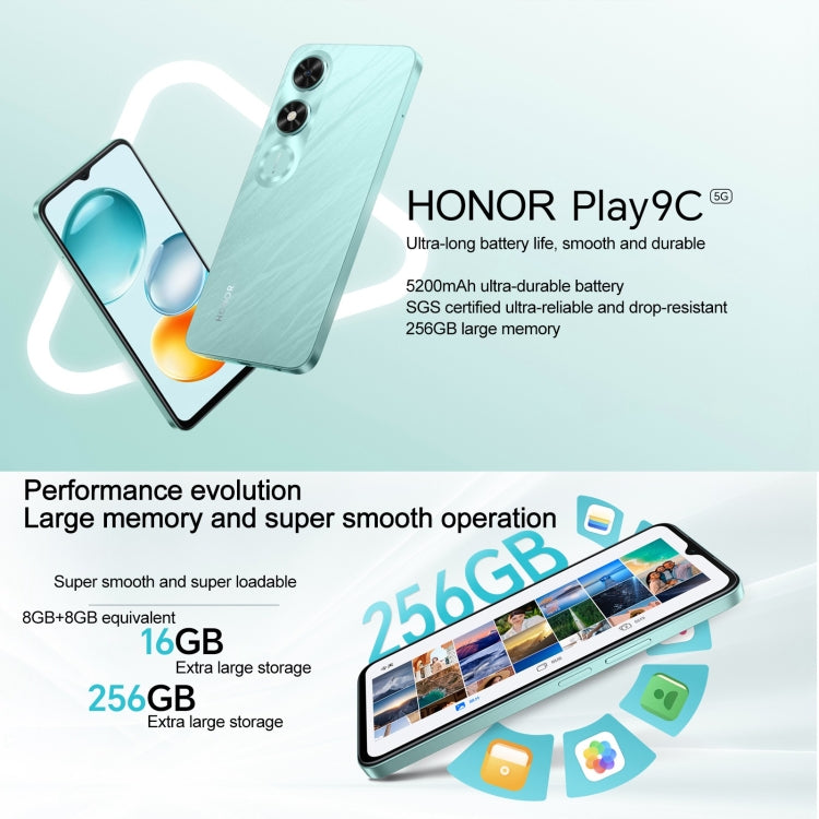 Honor Play9C 5G, 6GB+128GB, Side Fingerprint, 6.56 inch MagicOS 8.0 Dimensity 6100+ Octa Core, Network: 5G, OTG, Not Support Google Play (Black) - Honor by Huawei | Online Shopping UK | buy2fix