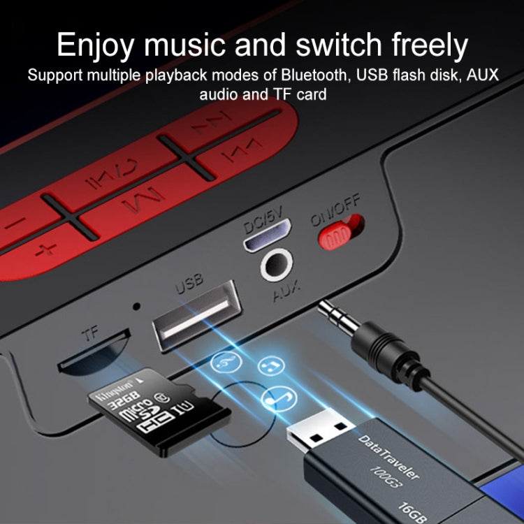 SC211 Multifunctional Card Music Playback Bluetooth Speaker, Support Handfree Call & TF Card & U-disk & AUX Audio & FM Function(Red) - Desktop Speaker by buy2fix | Online Shopping UK | buy2fix