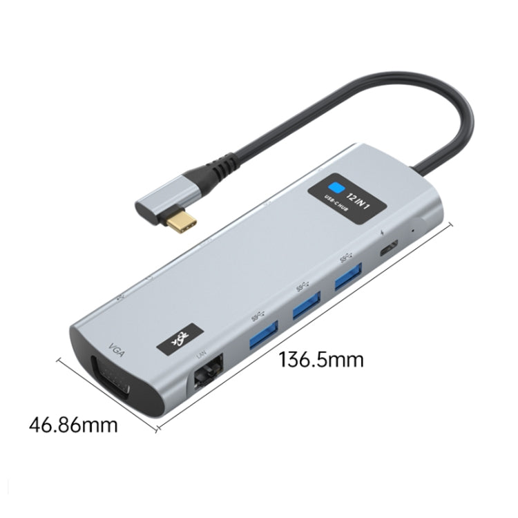 Z261 12 in 1 Elbow USB-C/Type-C to USB MST Smart Docking Station HUB Adapter - USB HUB by buy2fix | Online Shopping UK | buy2fix