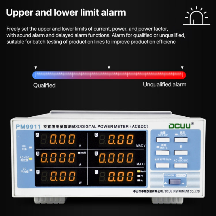 DCUU PM9911 Intelligent Electrical Parameters Measuring Instrument(EU Plug) - Current & Voltage Tester by buy2fix | Online Shopping UK | buy2fix