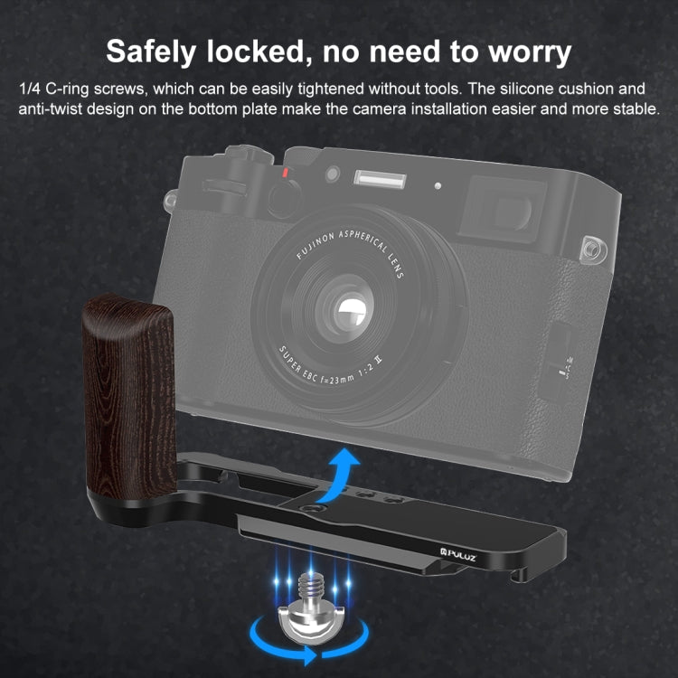 For Fujifilm X100VI PULUZ 1/4 inch Vertical Shoot Quick Release L Plate Bracket Base Holder (Black) - L-Bracket by PULUZ | Online Shopping UK | buy2fix