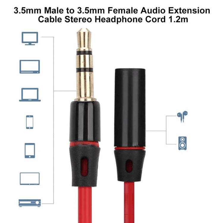 Aux Audio Cable 3.5mm Male to Female, Compatible with Phones, Tablets, Headphones, MP3 Player, Car/Home Stereo & More, Length: 1.2m - Cable & Splitter by buy2fix | Online Shopping UK | buy2fix