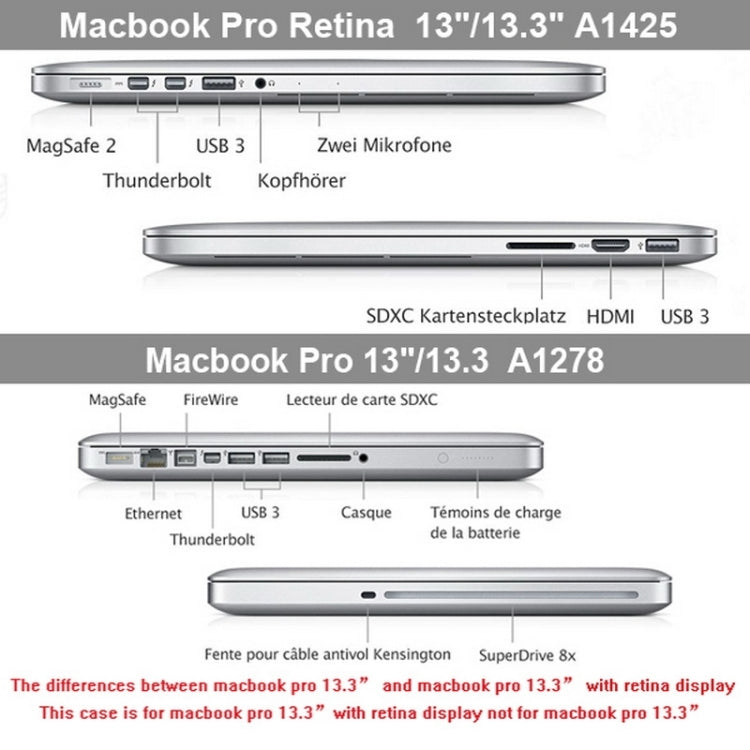 ENKAY for MacBook Pro Retina 13.3 inch (US Version) / A1425 / A1502 4 in 1 Frosted Hard Shell Plastic Protective Case with Screen Protector & Keyboard Guard & Anti-dust Plugs(White) - MacBook Pro Cases by ENKAY | Online Shopping UK | buy2fix