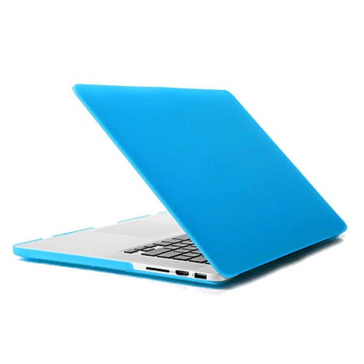 ENKAY for MacBook Pro Retina 15.4 inch (US Version) / A1398 4 in 1 Frosted Hard Shell Plastic Protective Case with Screen Protector & Keyboard Guard & Anti-dust Plugs(Blue) - MacBook Pro Cases by ENKAY | Online Shopping UK | buy2fix