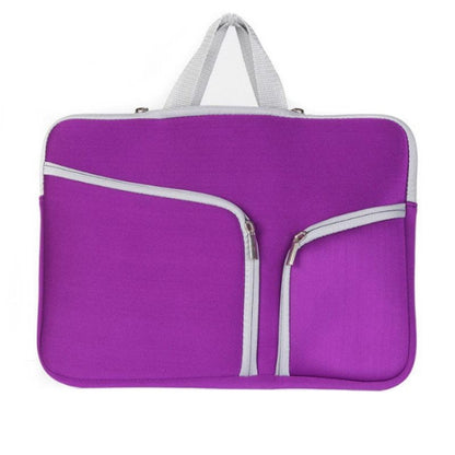 Double Pocket Zip Handbag Laptop Bag for Macbook Pro 15 inch(Purple) - Protective Bags by buy2fix | Online Shopping UK | buy2fix