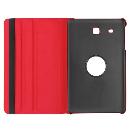 Litchi Texture Horizontal Flip Solid Color Leather Case with 360 Degrees Rotation Holder for Galaxy Tab E 9.6 / T560 / T561(Red) - Other Galaxy Tab PC by buy2fix | Online Shopping UK | buy2fix