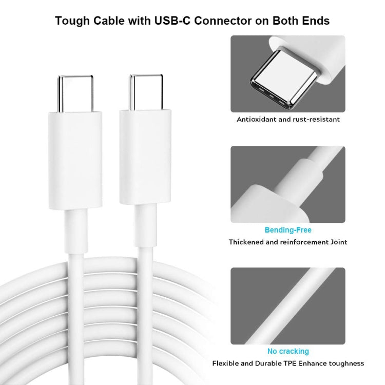 2m 2A USB-C / Type-C 3.1 Male to USB-C / Type-C 3.1  Male Adapter Cable(White) - USB-C & Type-C Cable by buy2fix | Online Shopping UK | buy2fix