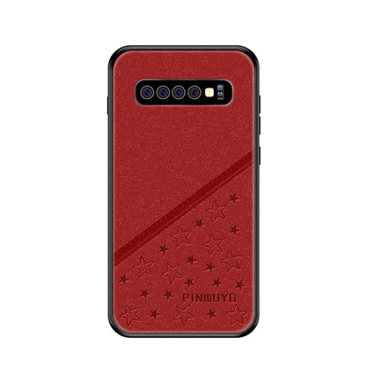 PINWUYO Full Coverage Waterproof Shockproof PC+TPU+PU Case for Galaxy S10+ (Red) - Galaxy Phone Cases by PINWUYO | Online Shopping UK | buy2fix