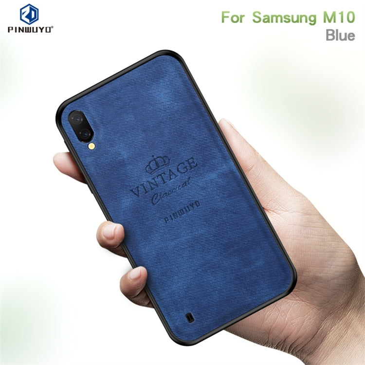 PINWUYO Shockproof Waterproof Full Coverage PC + TPU + Skin Protective Case for Galaxy M10 (Blue) - Galaxy Phone Cases by PINWUYO | Online Shopping UK | buy2fix