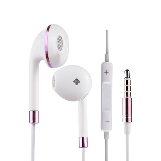 White Wire Body 3.5mm In-Ear Earphone with Line Control & Mic(Purple) - Normal Style Earphone by buy2fix | Online Shopping UK | buy2fix