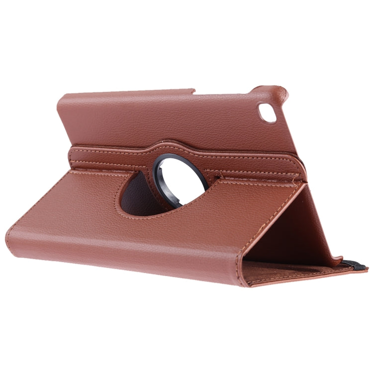 Litchi Texture Horizontal Flip 360 Degrees Rotation Leather Case for Galaxy Tab A 8 (2019) / P200 / P205, with Holder (Brown) - Tab A 8.0 & S Pen (2019) P200/P205 by buy2fix | Online Shopping UK | buy2fix