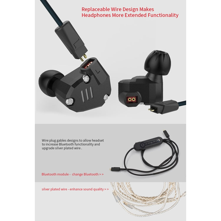 KZ ZS6 3.5mm Plug Hanging Ear Sports Design In-Ear Style Wire Control Earphone, Cable Length: 1.2m(Grey) - In Ear Wired Earphone by KZ | Online Shopping UK | buy2fix
