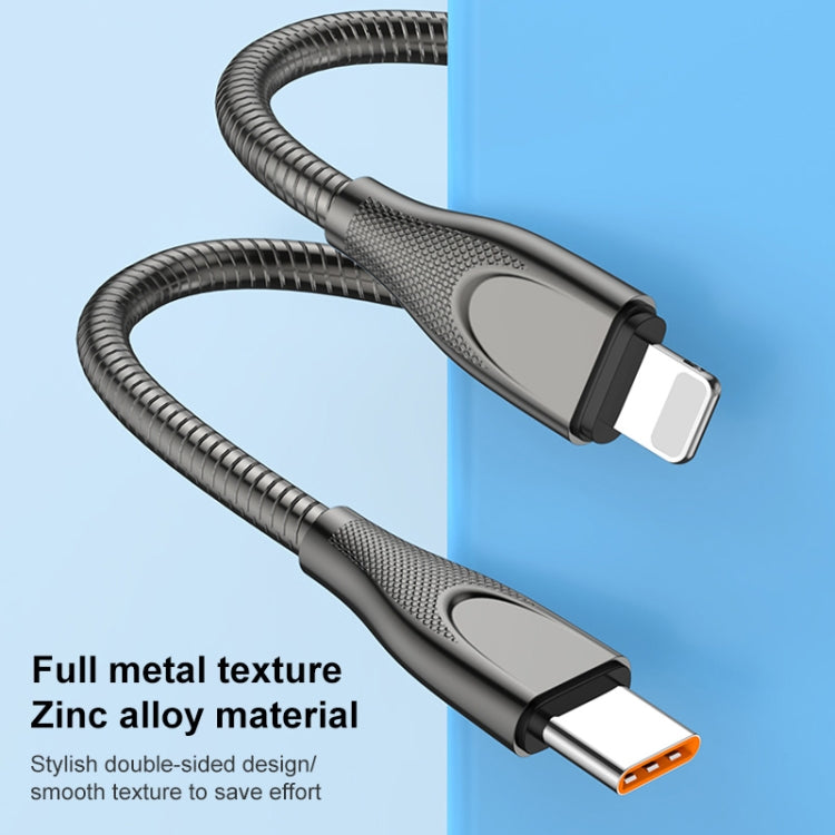 ADC-009 USB to USB-C / Type-C Zinc Alloy Hose Fast Charging Data Cable, Cable Length: 1m (Gun Metal) - USB-C & Type-C Cable by buy2fix | Online Shopping UK | buy2fix